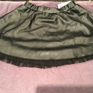 Girl black pleather skirt